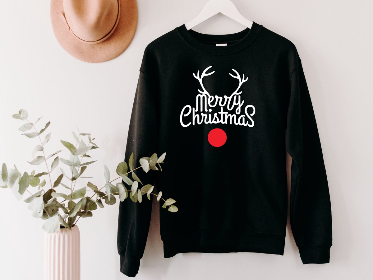 Lykke Merry Christmas Sweatshirt| | Unisex| Heren – Dames | Zwart | Maat  M